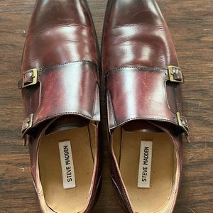Preowned Size 13 Steve Madden Shoes Burgundy Monk Strap
